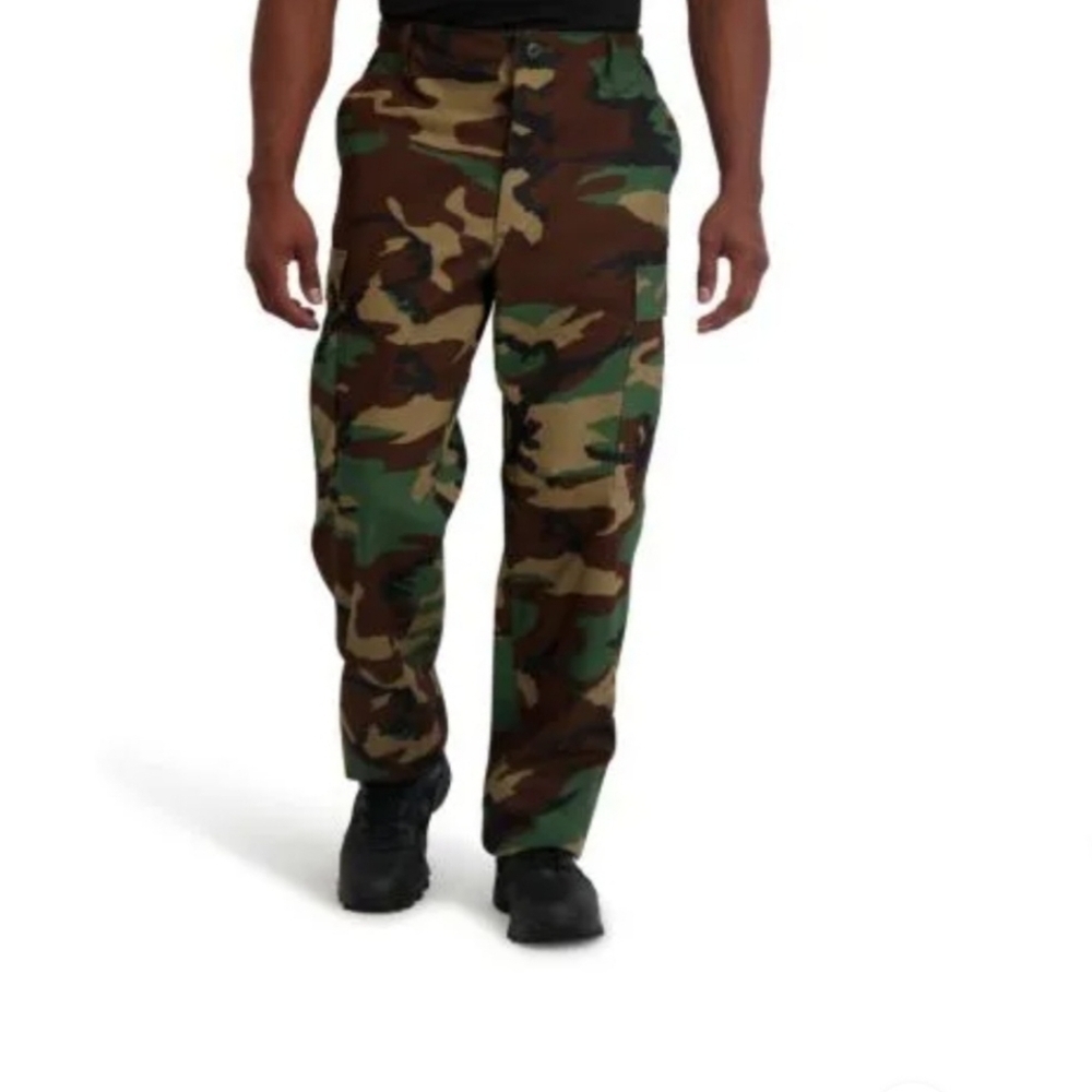 Propper Woodland Camo Cotton Blend Combat Cargo Double Knee Pants Size Large